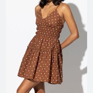 NEW brown polka dot Flowy dress